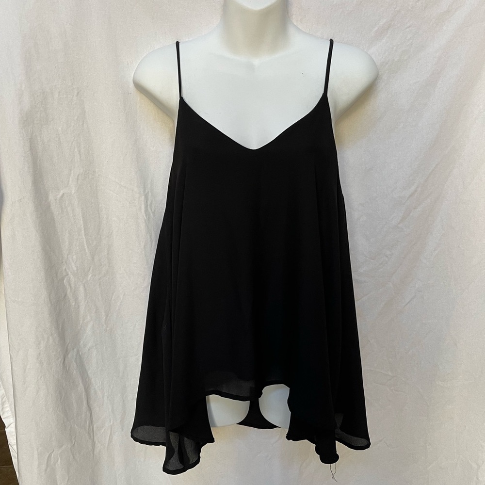 Black v-neck flowy camisole blouse